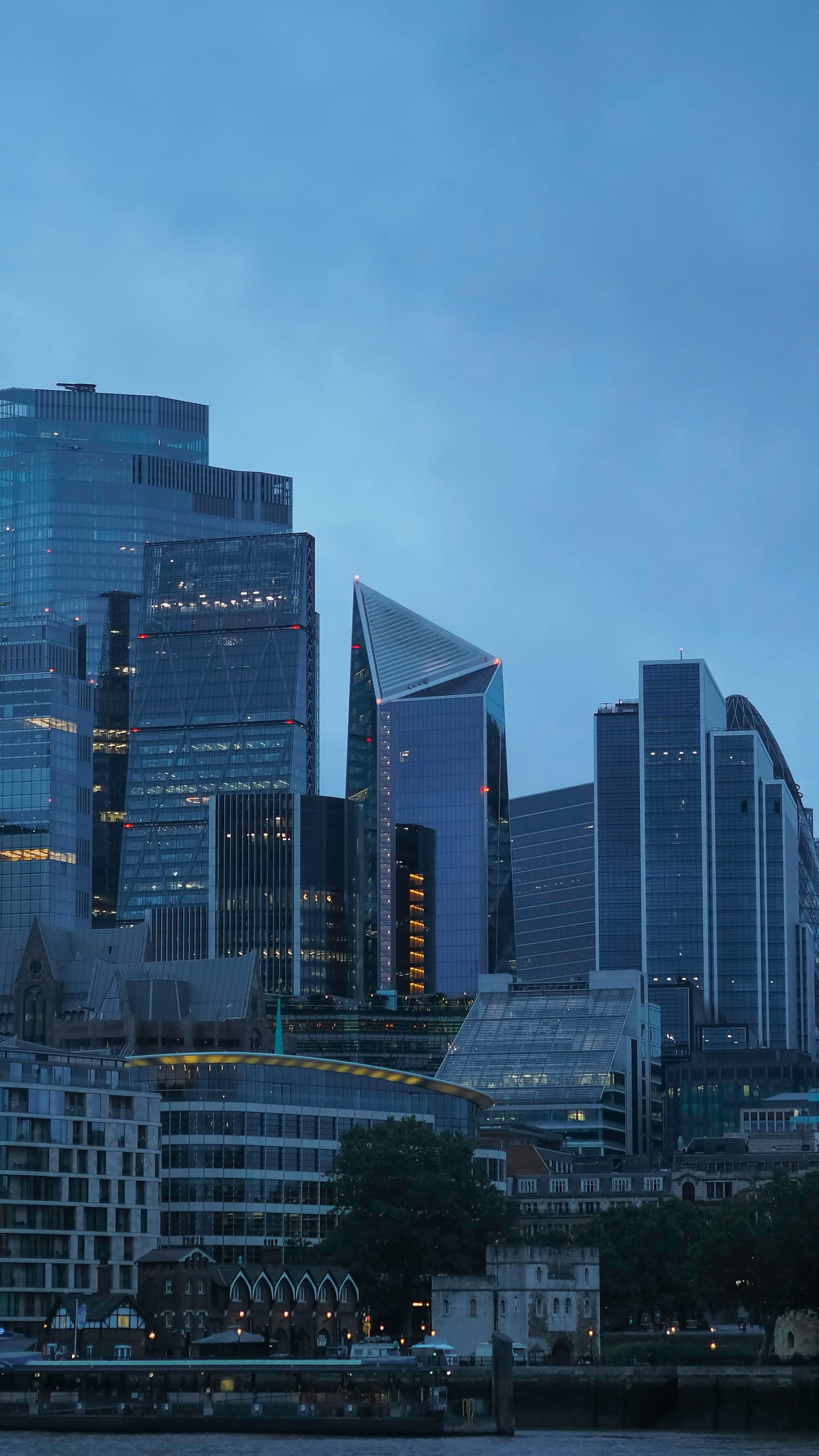 The London skyline at dusk