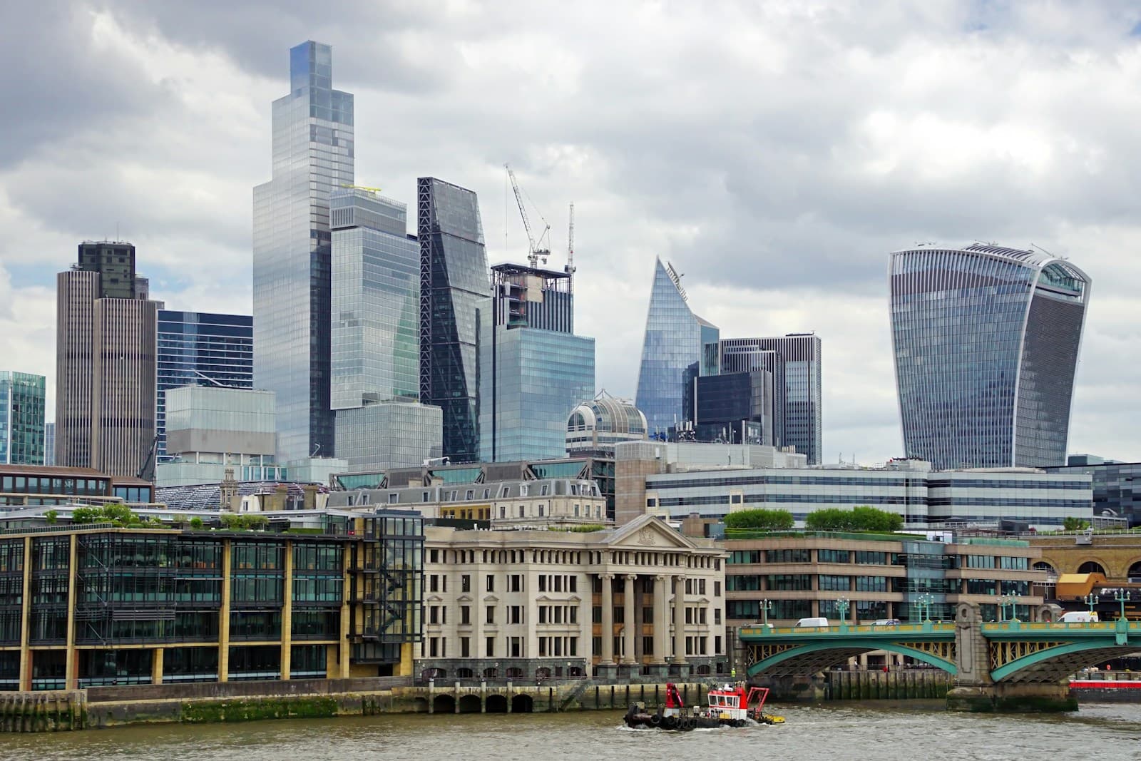The City of London skyline across the River Thames